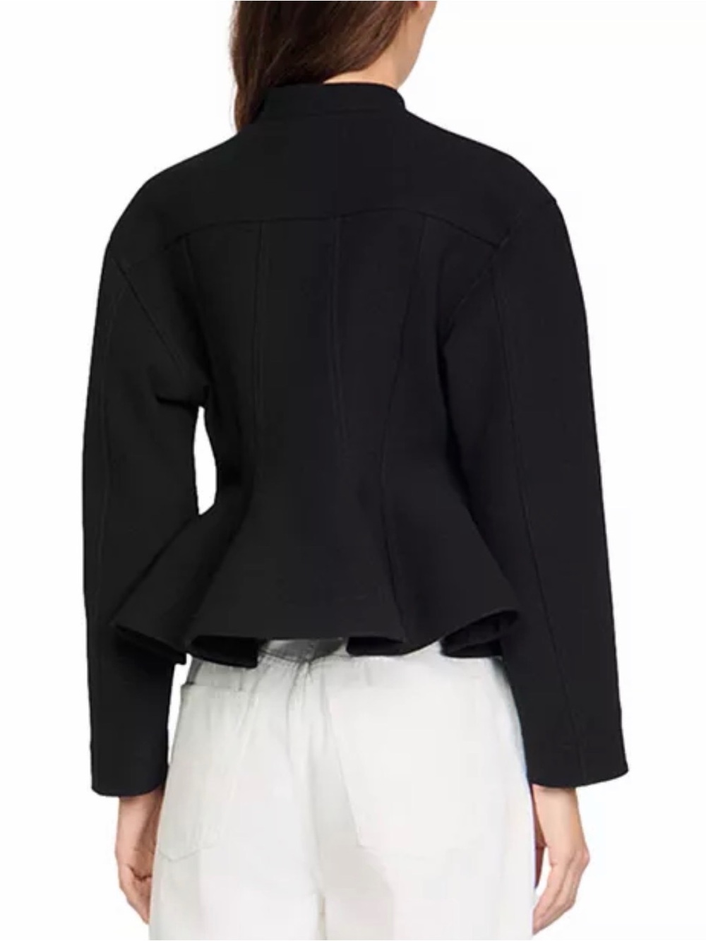 Julie Cropped Ruffle Peplum Jacket View 3